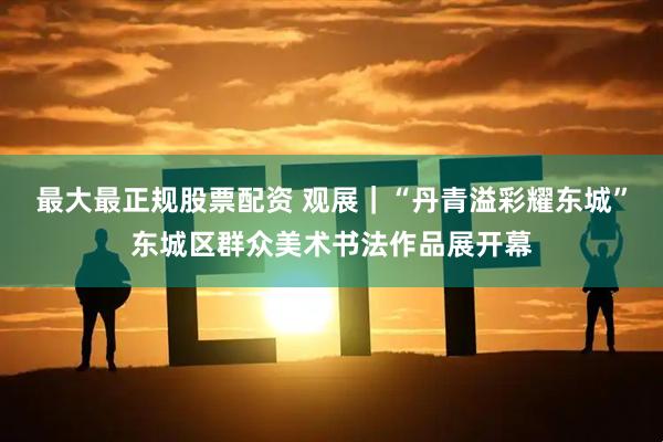 最大最正规股票配资 观展｜“丹青溢彩耀东城”东城区群众美术书法作品展开幕